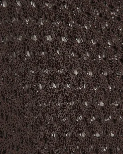Brown Open Stitch Knitted T-Shirt