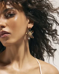 Brown Orchid Earrings