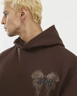 Brown Oversized Fit Kagoshima Dragon Hoodie