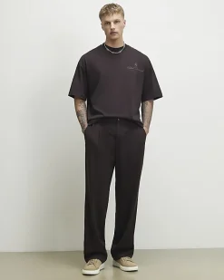 Brown Oversized Fit Lightweight Print T-shirt