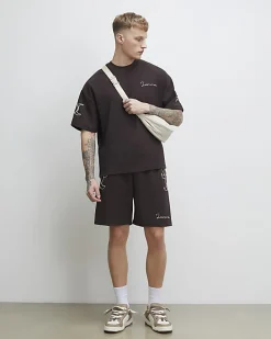 Brown Oversized Fit Luminis Roping T-Shirt