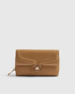 Brown Panelled Tab Front Purse