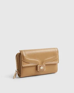 Brown Panelled Tab Front Purse