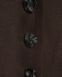 Brown Pleat Detail Top
