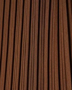 Brown Plisse Short Sleeve Top