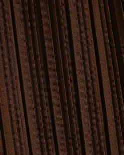 Brown Plisse Wide Leg Trousers