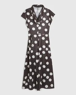 Brown Polka Dot Slip Dress