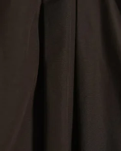 Brown Poplin Barrel Leg Trousers