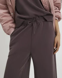 Brown Premium Drawstring Wide Leg Joggers