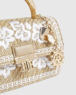 Brown Premium Raffia Crossbody Bag