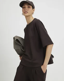 Brown Premium Short Sleeve Boxy T-shirt