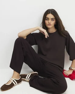 Brown Premium Short Sleeve Raglan Top
