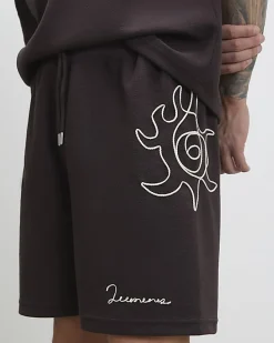 Brown Regular Fit Roping Shorts