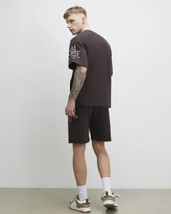 Brown Regular Fit Roping Shorts
