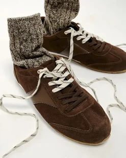 Brown Retro Suede Trainers
