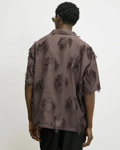 Brown RI Studio 3D Floral Shirt