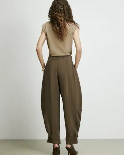 Brown RI Studio Drapey Barrel Trousers