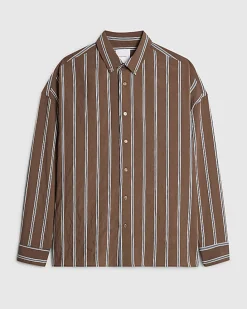 Brown RI Studio Stripe Shirt
