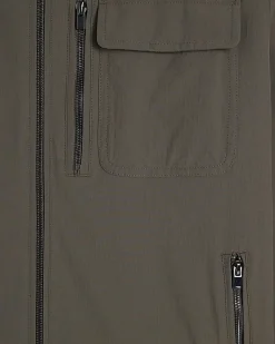 Brown Ripstop Texture Muscle Fit Shacket