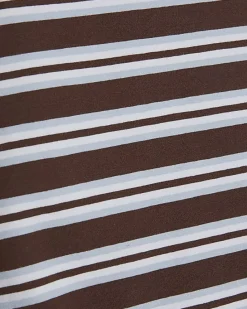 Brown Ruched Side Stripe T-shirt