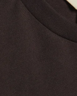 Brown Ruched Sleeve T-Shirt