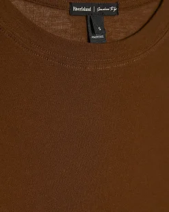 Brown Semi Sheer Long Sleeve Top