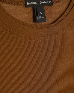Brown Semi Sheer Short Sleeve Top