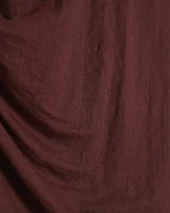 Brown Short Sleeve Asymmetric Hem Top