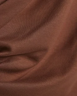 Brown Short Sleeve Drape Tunic Top