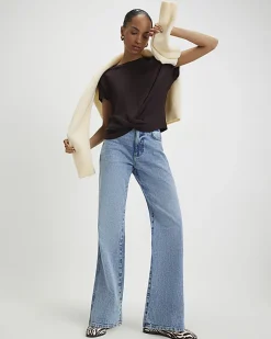 Brown Short Sleeve Twist Front T-Shirt