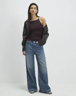 Brown Sleeveless Cotton Tank Top