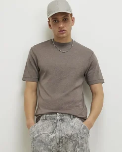 Brown Slim Fit Crew Neck Lightweight T-Shirt