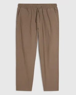 Brown Slim Fit Stretch Textured Joggers