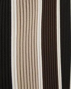 Brown Slim Fit Stripe Textured Shirt