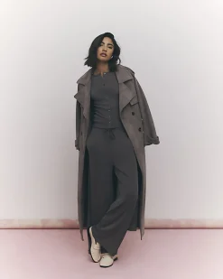 Brown Soft Touch Wide Leg Trousers
