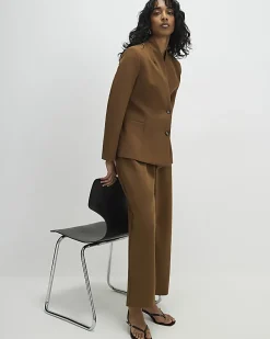 Brown Straight Leg Trousers