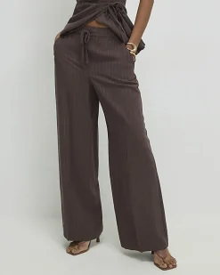 Brown Stripe Soft Tailored Trousers
