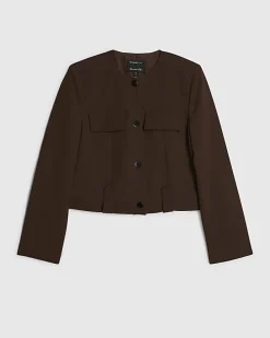 Brown Structured Boxy Trophy Jacket