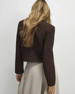 Brown Structured Boxy Trophy Jacket