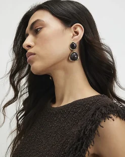 Brown Studio Marble Drop Earrings