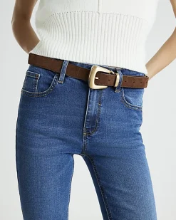 Brown Suede Buckle Belt