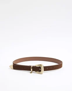 Brown Suede Buckle Belt