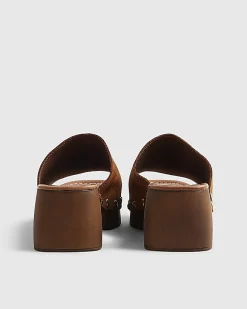 Brown Suede Clogs