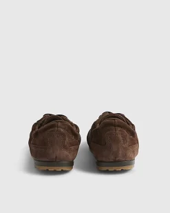Brown Suede Elastic Back Trainers