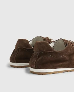 Brown Suede Lace Up Trainers