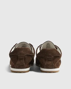 Brown Suede Lace Up Trainers