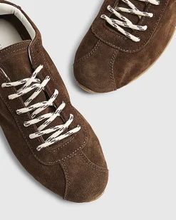 Brown Suede Lace Up Trainers