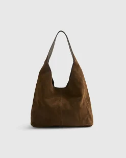 Brown Suede Slouch Shoulder Bag