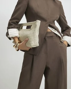 Brown Tailored Barrel Leg Trousers