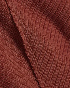 Brown Textured Grown On Neck Top
